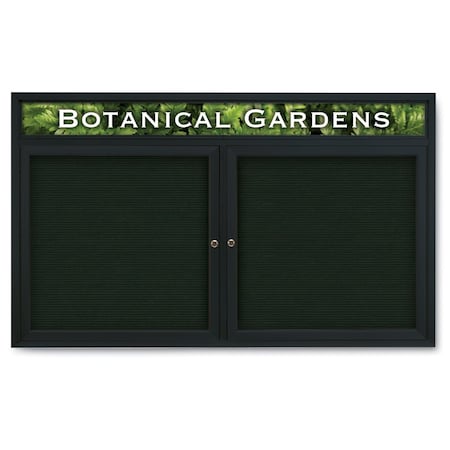 United Visual Products Indoor Enclosed Combo Board, 42"x32", Black Frame/Black & Forbo UVCB4232B-BLACK-FORBO